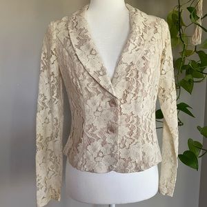 Like New Cabi Cream Lace Blazer Style #249